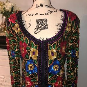 Silk Evening Jacket - Colorful Sequin